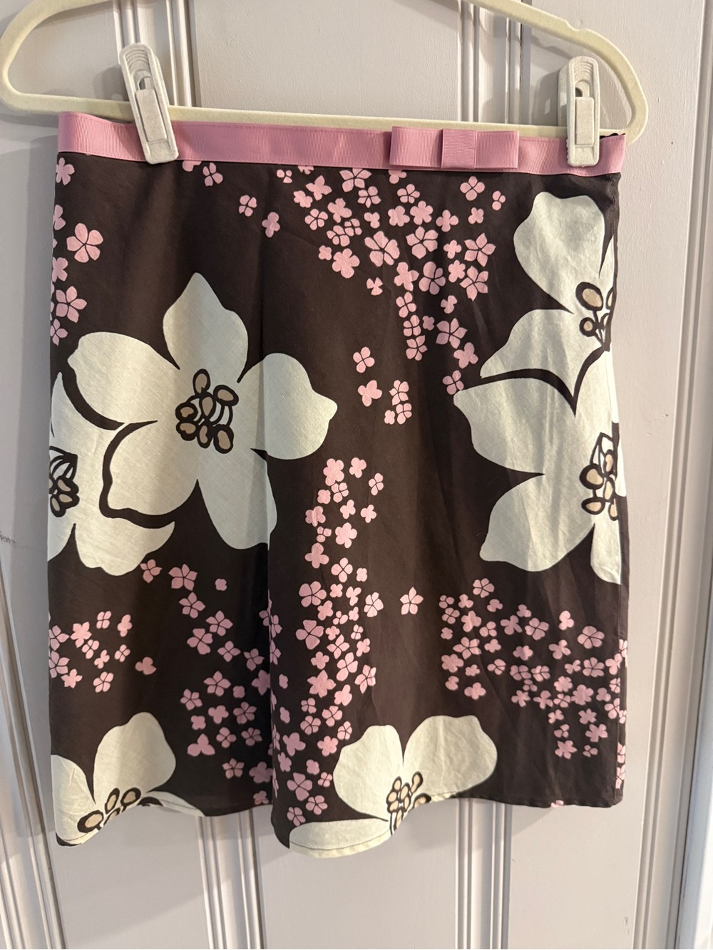 Faith Love Passion Brown Pink Cream Floral A Line Skirt (Size 3 -Fits Like 6/8)